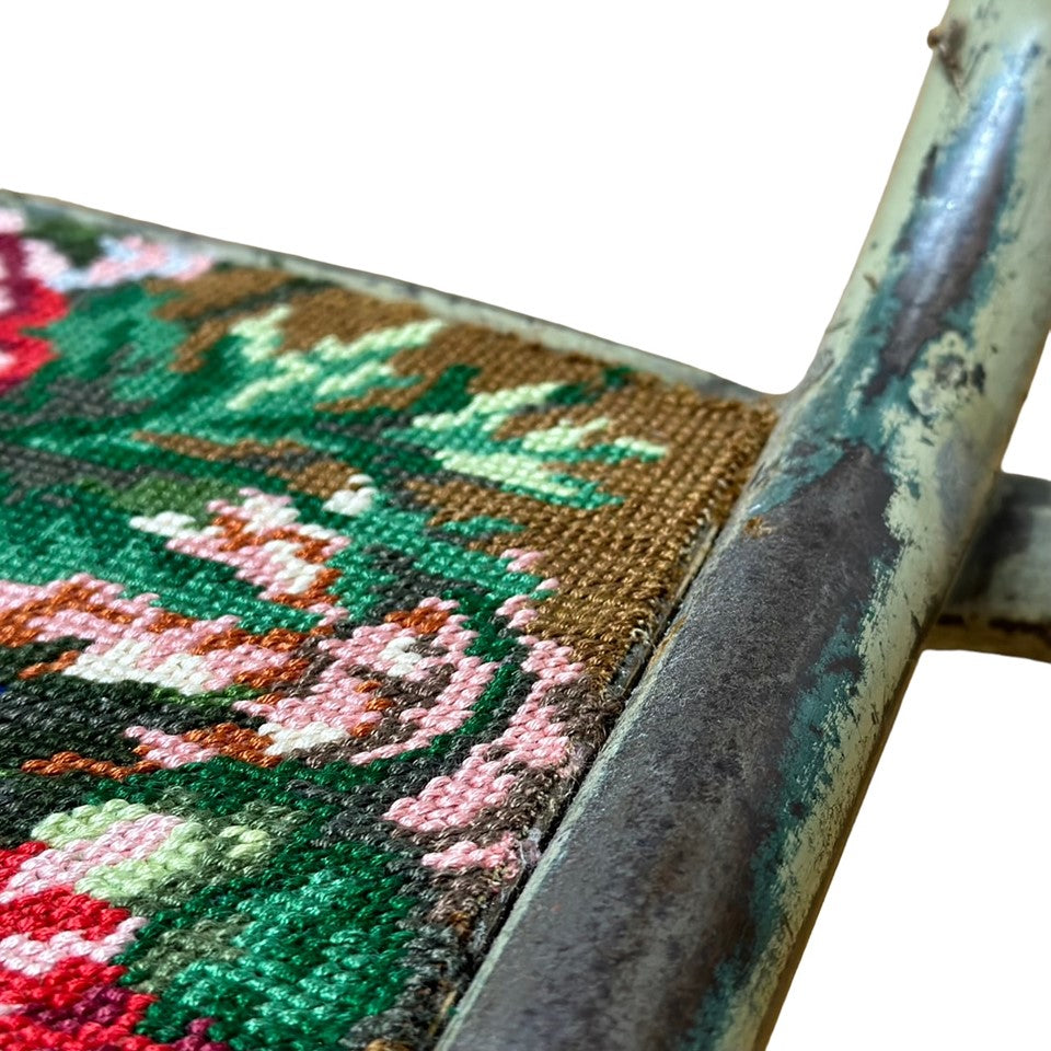 Café Chair "Blooms" with Vintage Tapestry Covering