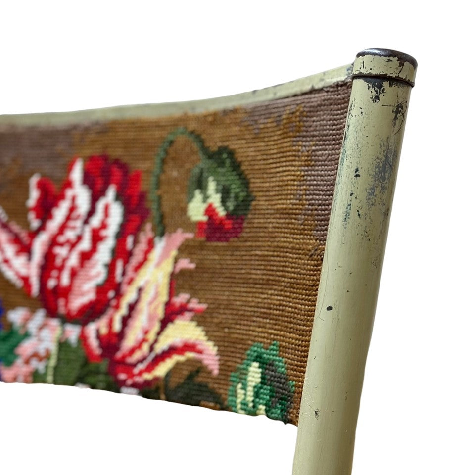 Café Chair "Blooms" with Vintage Tapestry Covering