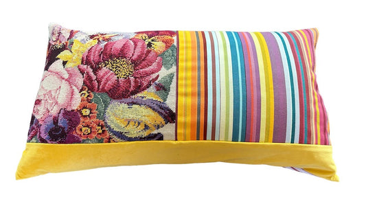 "Vibrant" Vintage Tapestry, French Stripe, Ticking, and Velvet